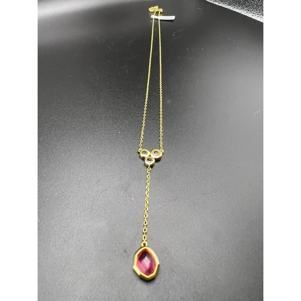 Pink Stone Y Necklace - Picture 4 of 5